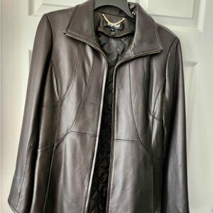 Ellen Tracy Dark Brown Leather Jacket